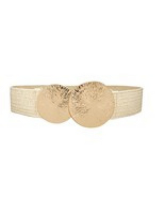 Gold Double Buckle Elastic Belt